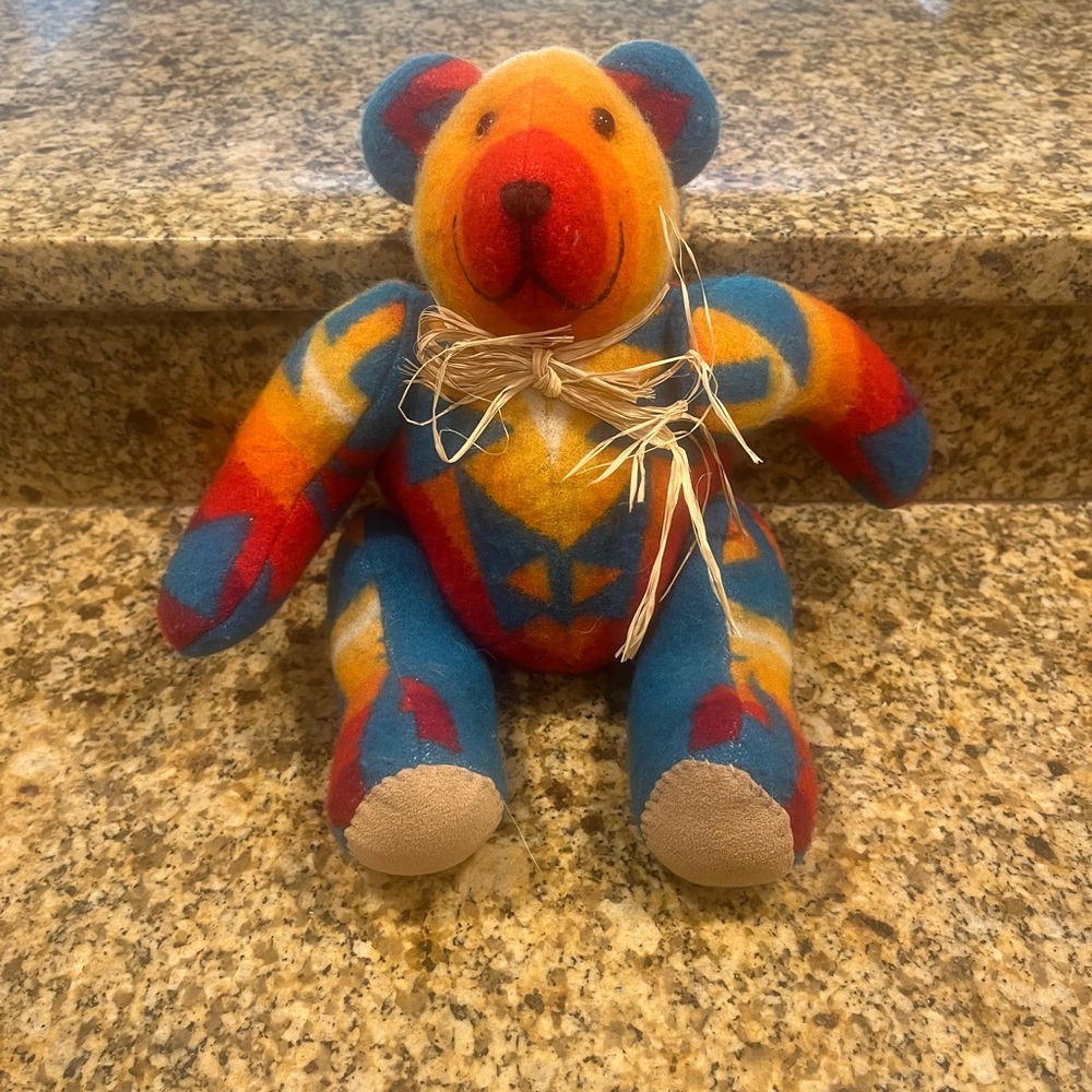 Taos Mountain Teddy Bear Artist Made Kathleen Knowles Southwestern Wool Blanket